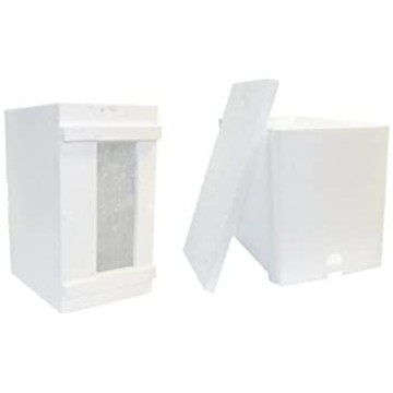 CASSETTINO PORTASCIAMI in polistirolo 6 FAVI da nido, con distanziatori e fondo in rete